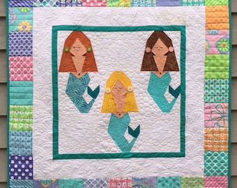 Mermaid Paper Pieced Quilt Pattern in PDF