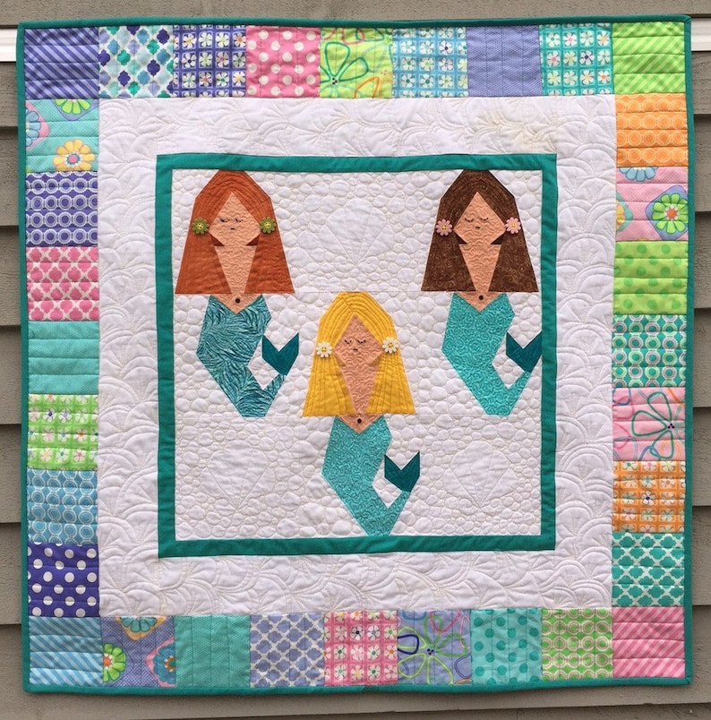 Mermaid Paper Pieced Quilt Pattern in PDF Etsy