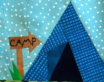 CAMP TENT Paper Pieced Block Pattern in PDF
