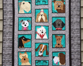 Dogs Only Paper Pieced Quilt Pattern in PDF