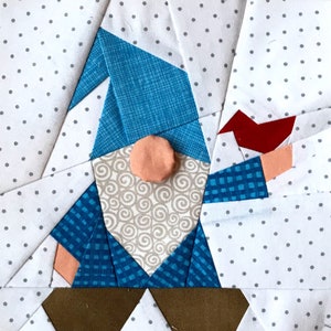 GNOME with a BIRD Paper Pieced Block Pattern in PDF