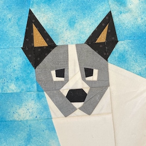 BELOVED DOG Paper Pieced Block Pattern in PDF, Instant Download, Dog Block, Dog Quilt, Dog Pattern, Foundation Pattern, Quilt Block