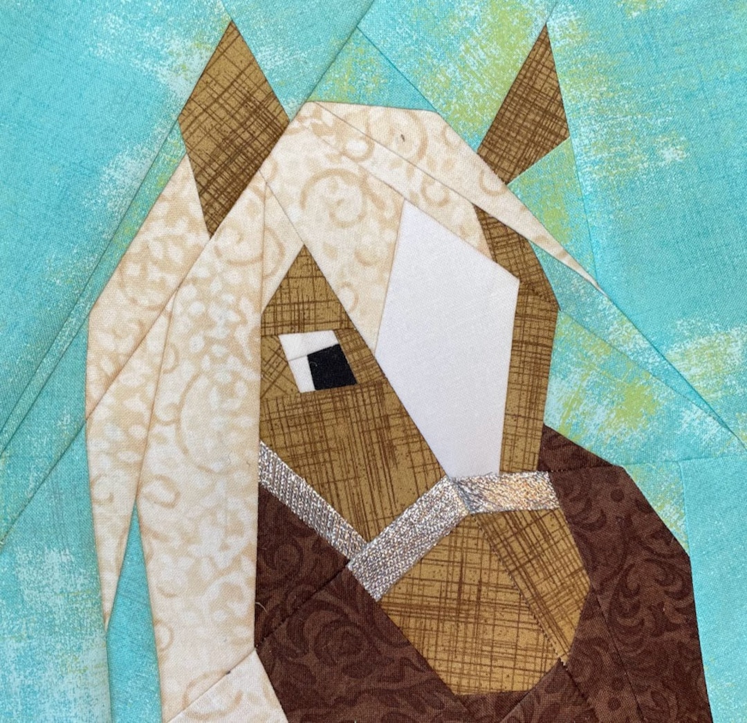 FREE Paper Pieced HORSE BLOCK Pattern in Pdf, Free Instant Download