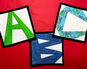 ALPHABET LETTERS Paper Pieced Block Patterns in PDF