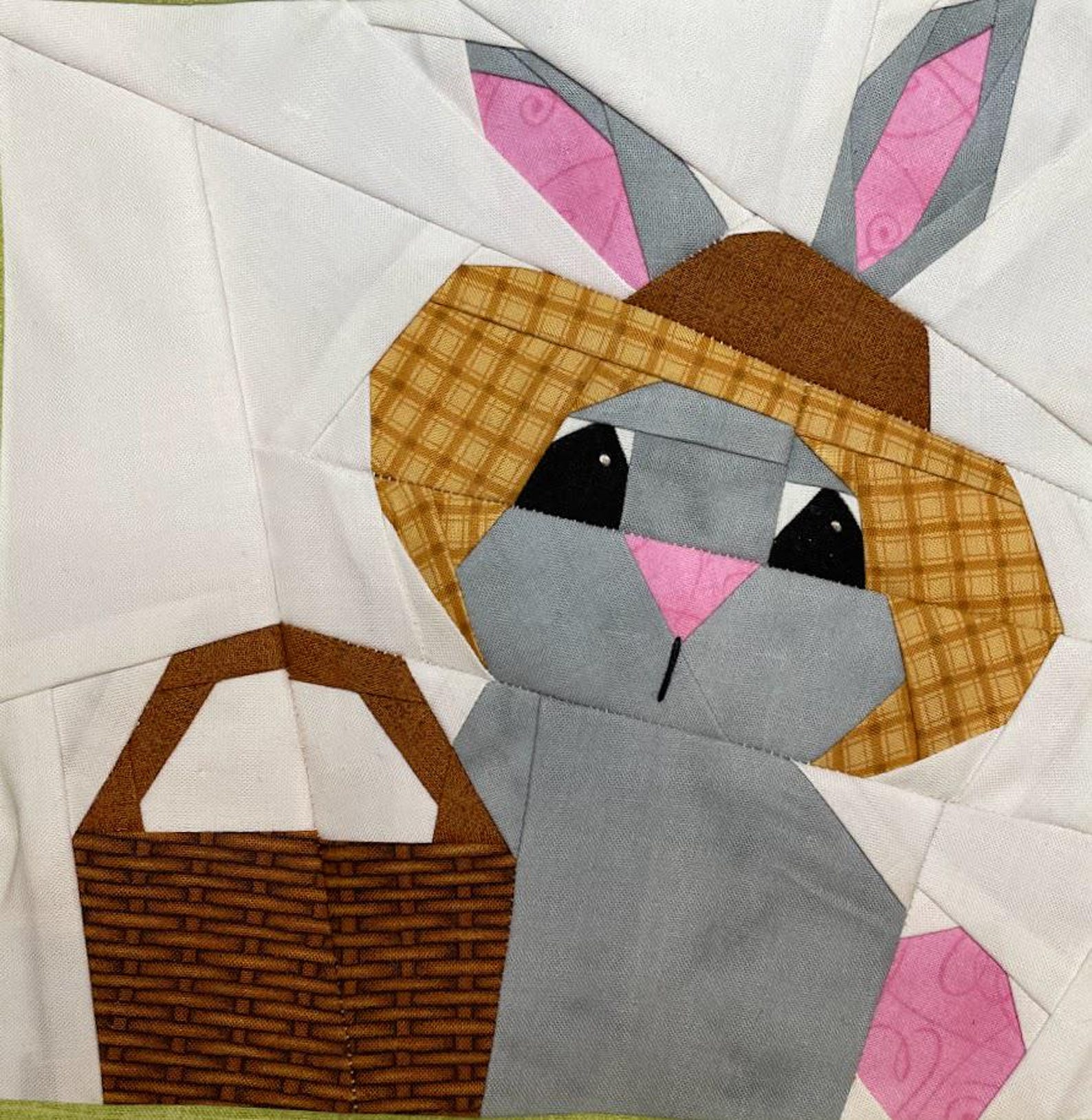 Paper Pieced Rabbit Pattern Bunny With Bonnet Paper Pieced Quilt Block Pattern (PDF Download) - Etsy