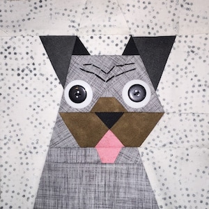 Pug Paper Pieced Block Pattern in PDF
