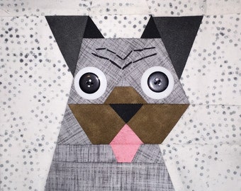 Pug Paper Pieced Block Pattern in PDF