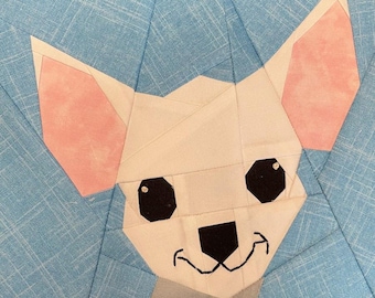 CHIHUAHUA BLOCK #1, Papierstück-Muster, PDF, Instant Download