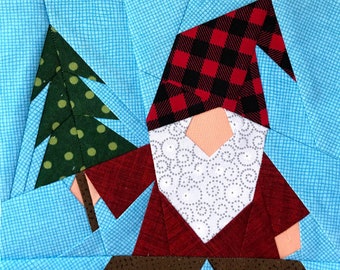 LUMBERJACK GNOME Paper Pieced Block Pattern in PDF