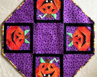 Paper Pieced Jack O Lantern Table Topper Pattern in PDF