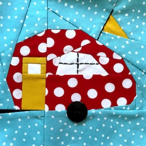 VINTAGE CAMPER Paper Piece Block Pattern in PDF
