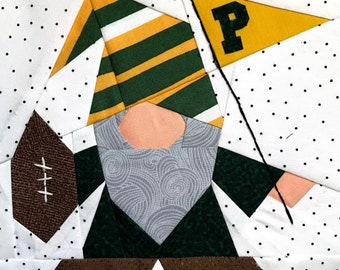 FOOTBALL GNOME Paper Pieced Block Pattern in PDF