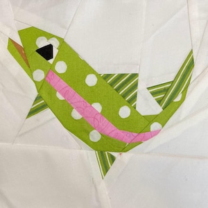 TROUT FISH BLOCK Paper Pieced Pattern in pdf, Paper Piecing, Instant Download, Trout Quilt Block, Fish Quilt Pattern, Trout, Made By Marney