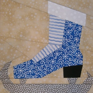 ICE SKATE Paper Pieced Pattern Block in PDF