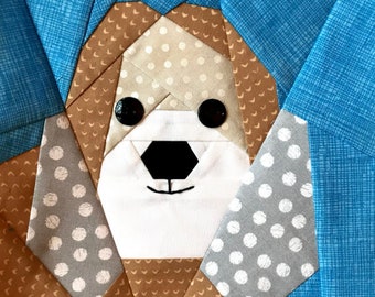 PETIT BASSETT Griffin Vendeen Paper Pieced Block Pattern in PDF