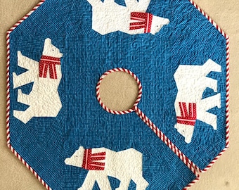 BEAR-Y CHRISTMAS Tree Skirt Paper Pieced Pattern in PDF