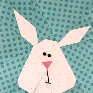 Easter Bunny Paper Pieced Block Pattern in PDF