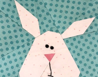 Easter Bunny Paper Pieced Block Pattern in PDF