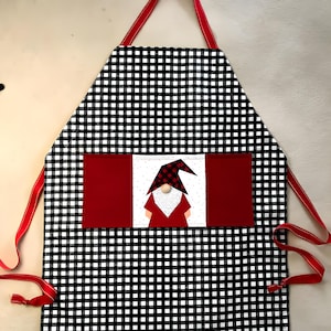 Patron de tablier de gnome en patchwork sur papier : Gnomes de Noël (patron PDF)