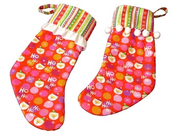 Whimsical Christmas Stockings, Retro Christmas Stockings, His and Hers Christmas Stockings