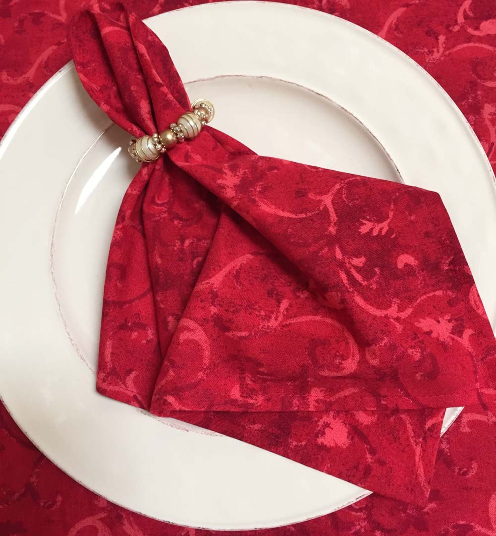 Christmas Tablecloth and Napkins, Holiday Tablecloth, Red Tablecloth Etsy