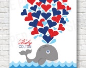 Items similar to Printable Whale Guest Book Alternative | Baby Shower ...