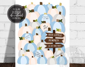 Printable Pumpkin Guest Book Alternative | Little Pumpkin Baby Shower | Pumpkin Patch Sign In, Digital File