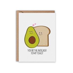 Avocado Toast Valentine  Anniversary Card, Valentines Day, Couples Card, Relationship, Funny Greeting Card