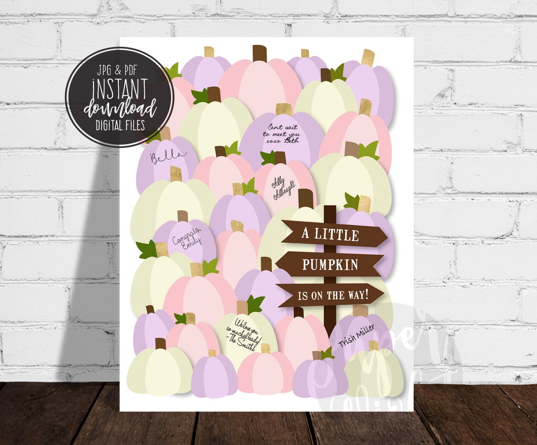 Printable Pumpkin Guest Book Alternative Little Pumpkin Baby Etsy UK