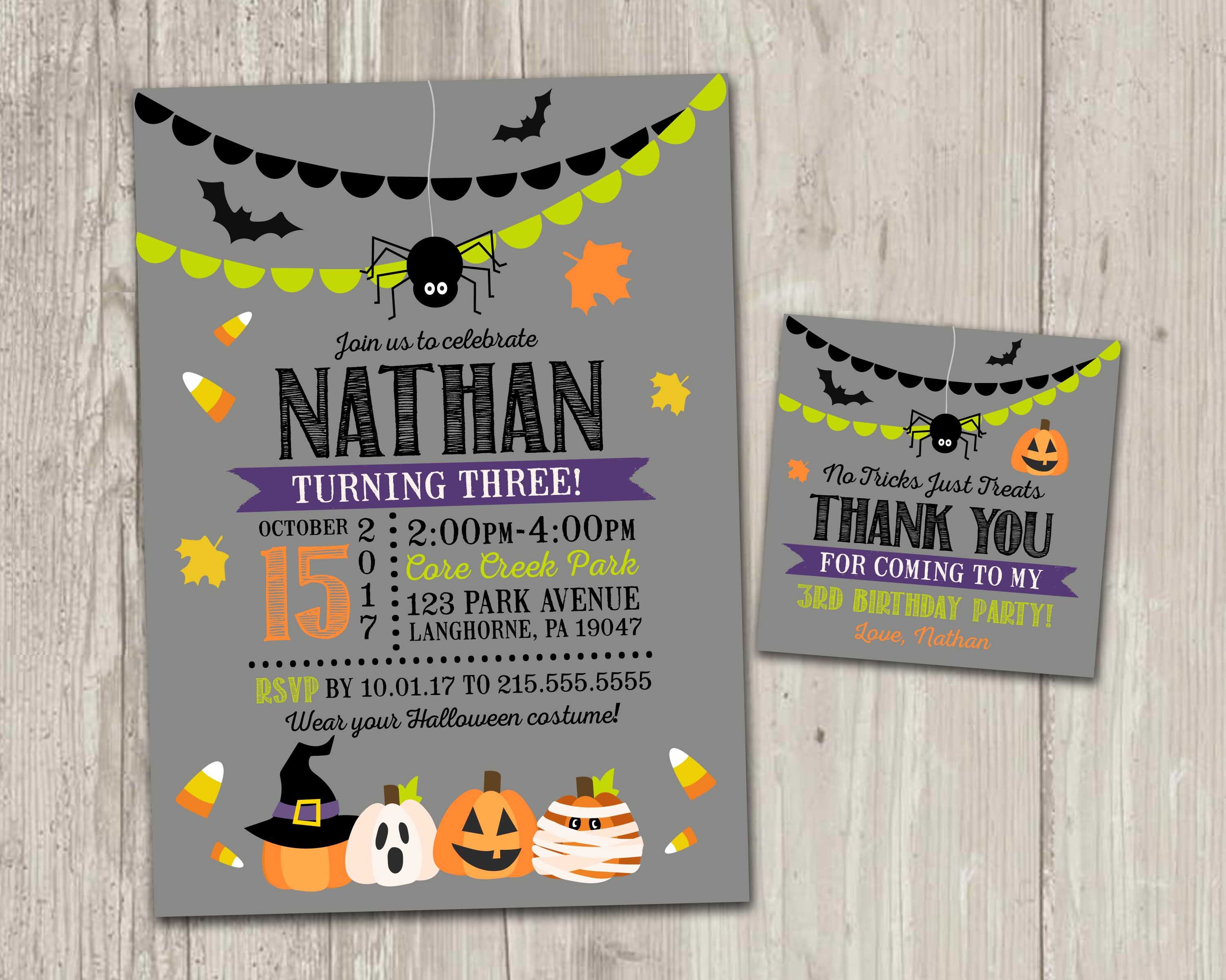halloween birthday invitation costume