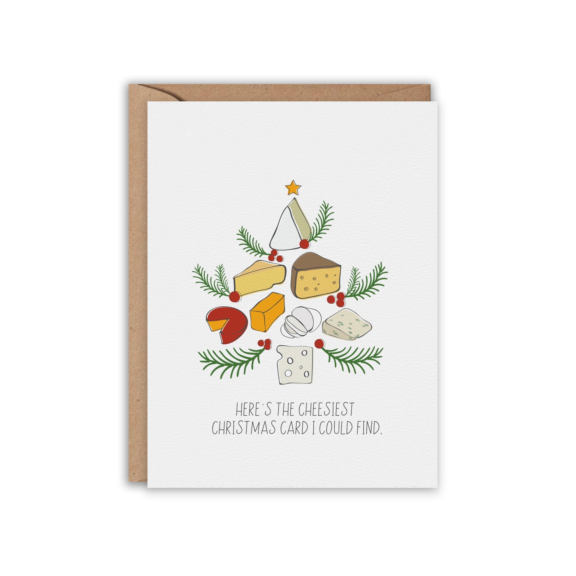 Cheesy Christmas Card Cheesy Holiday Cheese Lover Card | Etsy