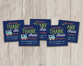 Train Birthday Favor Tags, Chugga Cugga Thank You Tags, Train Birthday Party| Printable