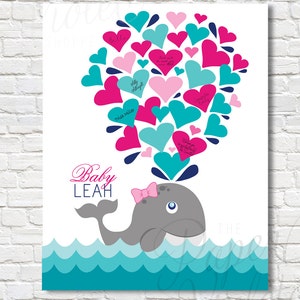 Printable Whale Guest Book Alternative | Baby Shower Guests | Printable ...