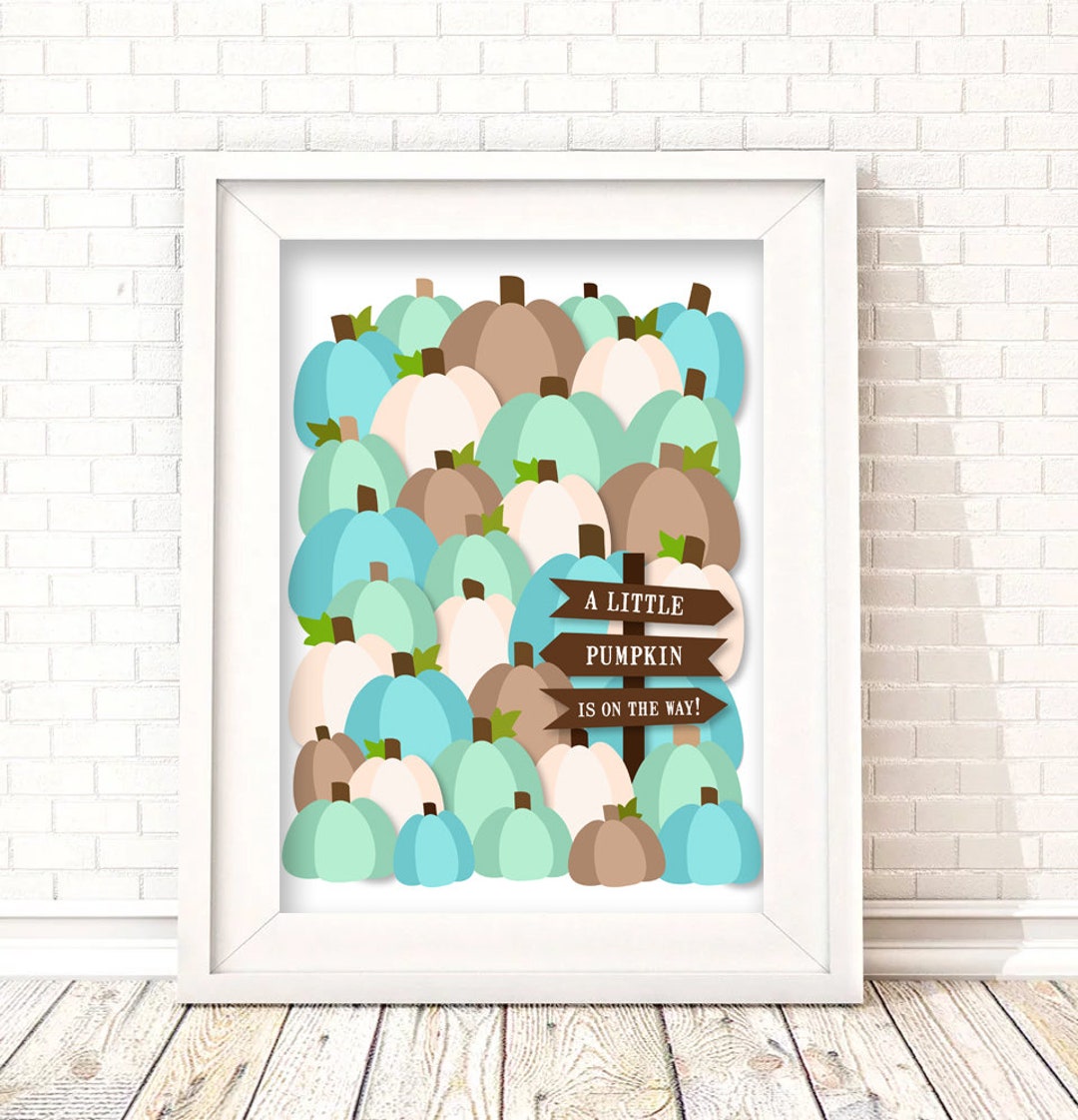 Printable Baby Boy Pumpkin Guest Book Alternative Little Etsy