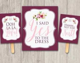 Say Yes to Your Dress Paddle-Spiel | Ich habe Ja gesagt zum Kleid | Druckbar