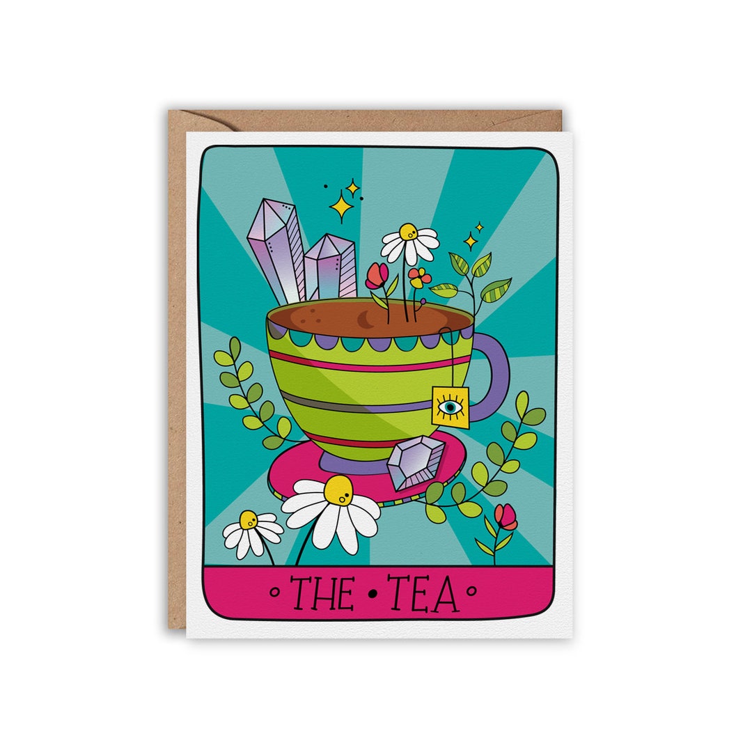 Tarot Card the Tea Card, Friendship Greeting Card, Birthday Card Etsy