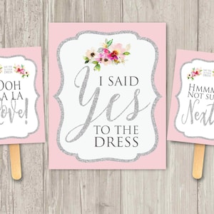 Say Yes to Your Dress paddle game I Said yes to the dress sign Printable image 1