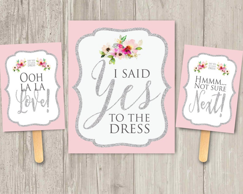 Say Yes to Your Dress paddle game I Said yes to the dress sign Printable image 1