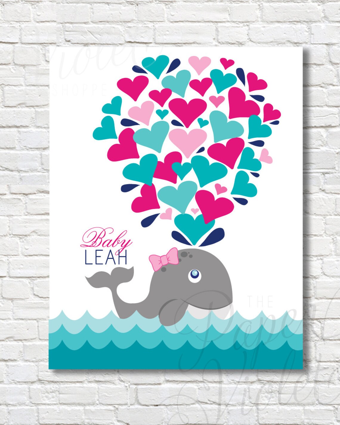 Printable Whale Guest Book Alternative Baby Shower Guests | Etsy