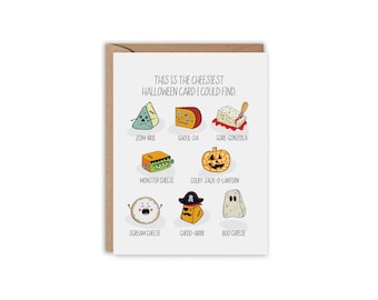 Cheesy Halloween Card, Halloween Card, Cheese Lover Card, Funny Greeting Card