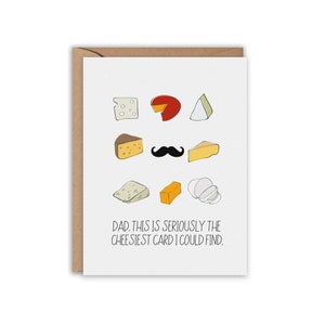 Cheesy Father&#39;s Day Card, Cheesy Mustache Card, Happy Father&#39;s Day, Funny Greeting Card