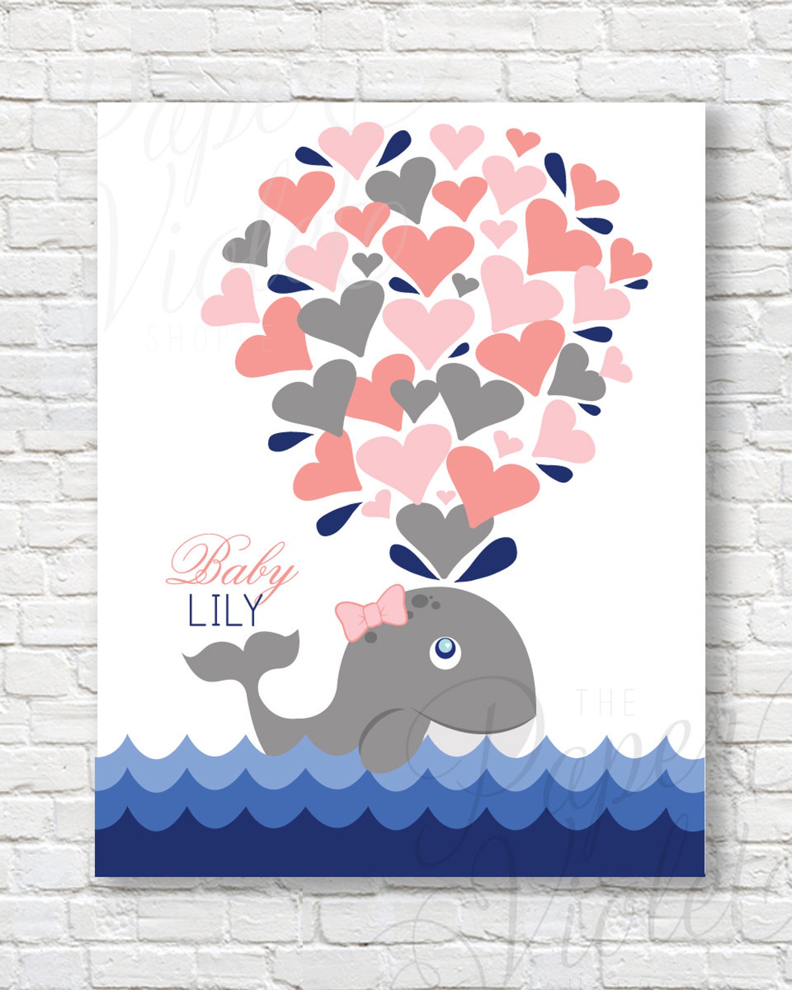 Printable Whale Guest Book Alternative Baby Shower Guests | Etsy