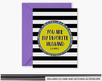 You are my Favorite Husband EVER!, Anniversary Card, Funny Greeting Card