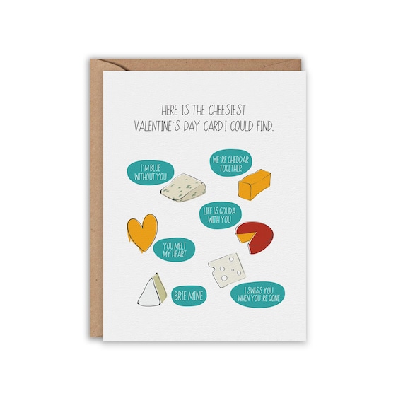 Cheesy Valentine's Day Card Cheese Card Cheese Lover | Etsy