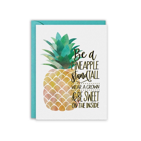 Be a Pineapple Greeting Card Pineapple Illustration | Etsy