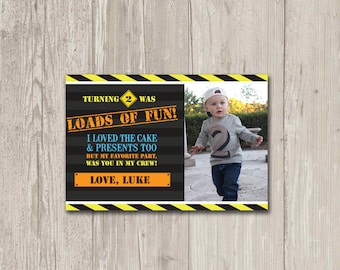 Construction theme thank you card, Thank you for being part of my crew | Digital File