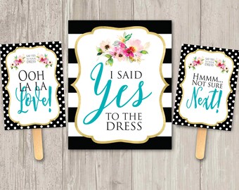 Say Yes to Your Dress Paddle-Spiel | Ich habe Ja gesagt zum Kleid | Druckbar
