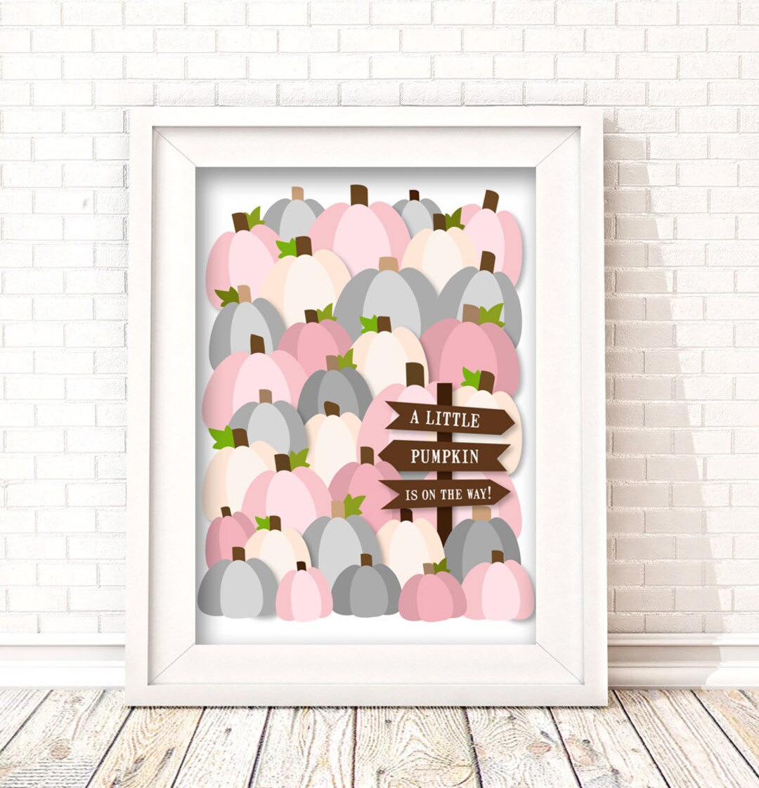 Printable Baby Girl Pumpkin Guest Book Alternative Little Etsy