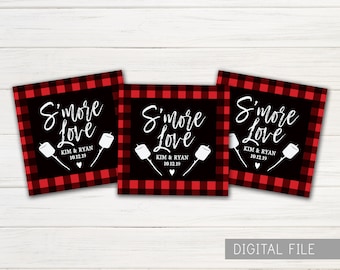 S'more Love favor tags, Wedding favor tags, S'more Thank you | Printable