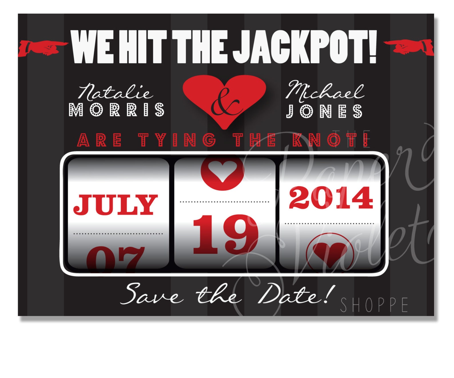 Printable We Hit the Jackpot Slot Machine Save the Date Etsy